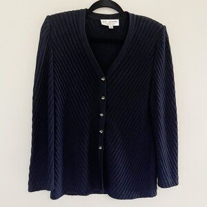 St. John essentials by Marie Gray black cardigan sweater with gold buttons 6